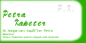 petra kapeter business card